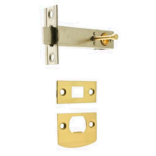 IDHBA 21130V-3NL Premium Quality Solid Privacy Tubular Latch, 2-3/4-Inch Backset, Polished Brass No Lacquer