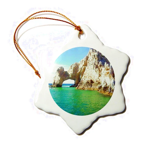 Generic Christmas Ornaments Cabo San Lucas Mexico Ornament Crafts Gift Xmas Decorations Tree Ornament Snowflake Ceramic Christmas Ornaments Gifts for Christmas Holiday