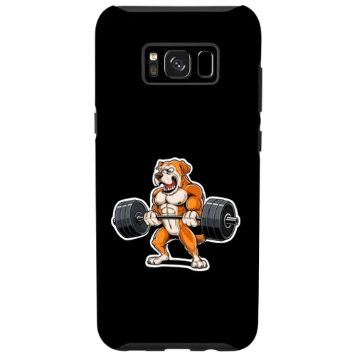FitPets Galaxy S8+ Muscular Dog Lifting Weights, Strong Dog Workout Design Case