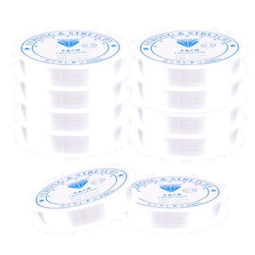 TUPARKA 10 Rolls Elastic String for Bracelets, 0.8mm Elastic Bracelet String Crystal String Stretch Bead Cord for DIY Jewelry Making and Bracelet Making