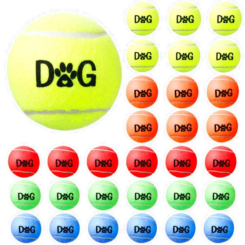Yunsailing 30 Pieces Tennis Balls for Dog Bulk Colorful Interactive Pet Dog Gift for Play Exercise and Training 2.5 Inch Easy Catching Dog Toys with Carry Bag, 5 Colors