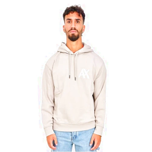 Armani Exchange Men's Ax Embroidered Logo Cotton French Terry Drawstring Hooded Sweatshirt