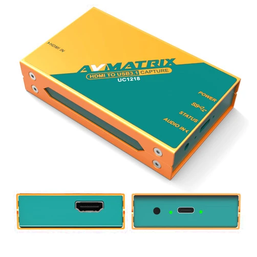AVMATRIX UC1218 Video Capture Card with HDMI 2.0 to USB 3.0-C for Live Streaming in 1080P60 for Online Conference Church Live Stream Online Teaching on OBS Vmix YouTube Zoom Teams Twitch PC/Mac