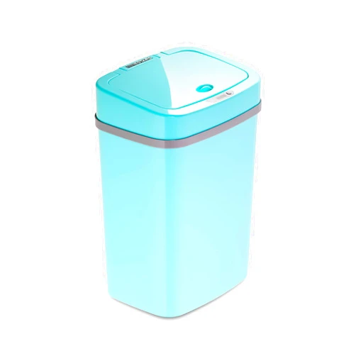 Ninestars, 3 Gal, Teal Blue DZT-12-5TB Bedroom or Bathroom Automatic Touchless Infrared Motion Sensor Trash Can, 12 L, ABS Plastic (Rectangular, Trashcan