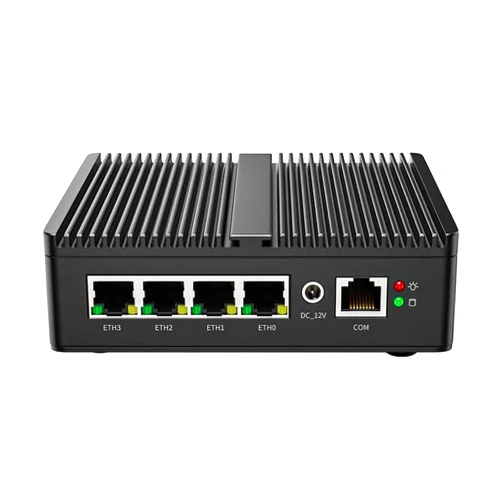 HKUXZR Micro Firewall Appliance, 4 Inter i226-V 2.5Gbe LAN Ports, Fanless Mini PC Celeron N5100 Quad Core, Support AES-NI Barebone Router PC VPN HDMI DP (NO RAM NO SSD)