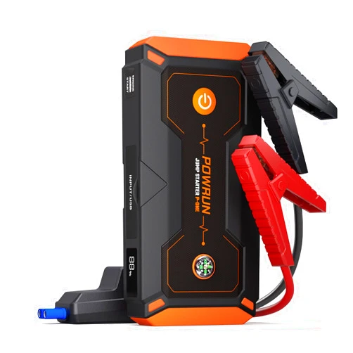 Powrun P-ONE Jump Starter, 2000A Portable Jump Box - Car Jump Starter Battery Pack for up to 8.0L Gas and 6.5L Diesel Engines, 12V Battery Jump Starter with Carry Case (Orange)