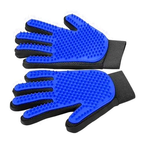 Generic Pet Grooming Gloves Cat Brushes for Gentle Shedding & Efficient Pets Hair Remover Mittens & Dog Washing Gloves for Long and Short Hair Dogs & Cats & Horses - 1 Pair (Blue) cat Hair Brush & cat Hair