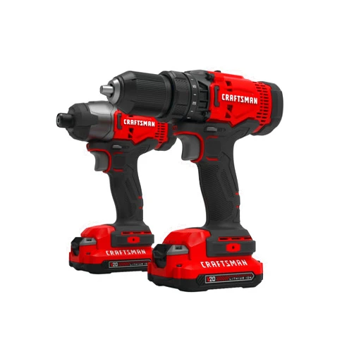 CRAFTSMAN V20 MAX Cordless Drill and Impact Driver, Power Tool Combo Kit with 2 Batteries and Charger (CMCK200C2AM)