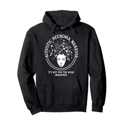 Gray Ribbon Acoustic Neuroma Warrior Brain Tumor Awareness Pullover Hoodie