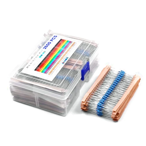 MelkTemn 2600 Pcs 130 Values Resistor Kit 1/4W 1 Ohm-3M Ohm Resistor Assortment Kit, MelkTemn Metal Film Fixed Electrical Resistors with 1% Tolerance, Resistor Assorted Optional, 100% New, RoHS Compliant
