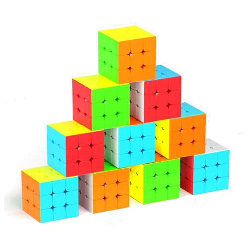 Vdealen Full Size 3x3x3 Speed Cube Set, 2.2in Puzzle Party Favors Toy Stickerless Magic Cube Set, School Classroom Prize for Students, Birthday Party Stocking Stuffers Gifts for Kids Teens Adults(10 Pack)