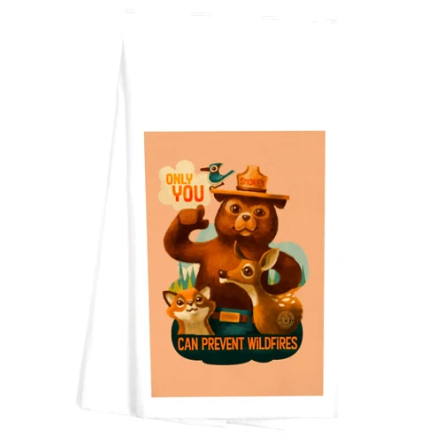 Lantern Press Smokey Bear, Only You, Oil Painting, (100% Cotton Tea Towel, Decorative Hand Towel, Kitchen and Home)