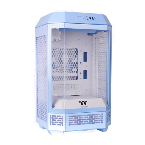 Thermaltake Tower 250 Hydrangea Blue Mini-ITX Mini Tower; 2x120mm CT Fans Included; 360mm Radiator Support; 360mm GPU Clearance; Dual Chamber; CA-1Z9-00SFWN-00