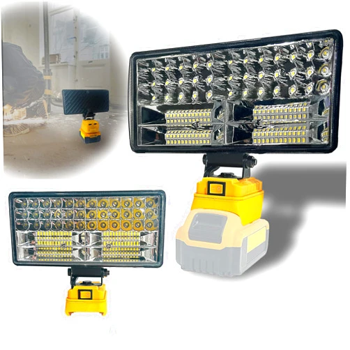 L1NXIXI Cordless 20V Max LED Work Light for Dewalt 20V Battery，90W 7800LM LED Wide Beam Flood Light with Two USB Charging Port LED Light for Emergency,Workshop,Garage.(No Battery)