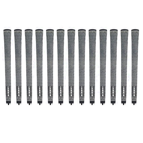 Lamkin Crossline Cord Midsize Golf Grips, 13 Piece Golf Grip Pack, Black/White, 580 Round, +1/16