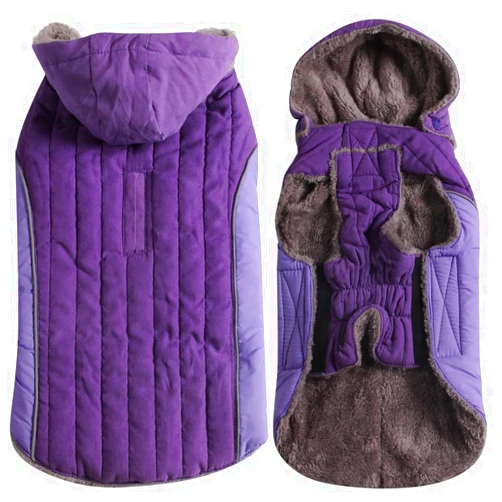 JoyDaog Fleece Dog Hoodie for Small Dogs Super Warm Puppy Jacket for Cold Winter Dog Coats,Purple S