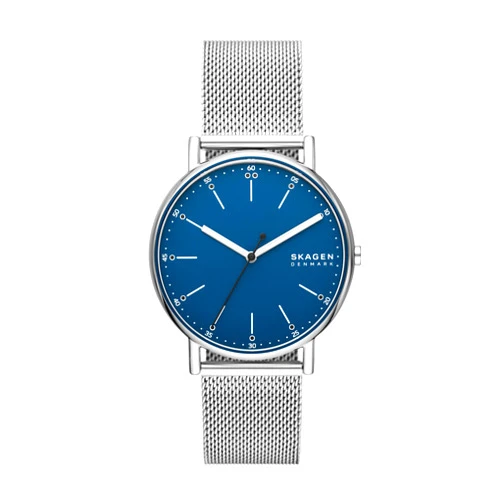 Skagen Men's Signatur Three-Hand Silver Stainless Steel Mesh Band Watch (Model: SKW6904)