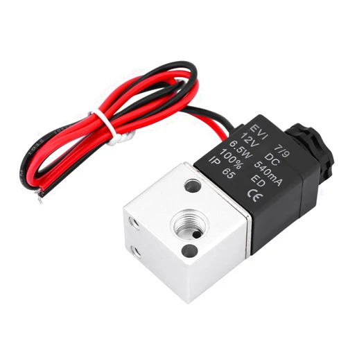 Walfront 3V1-06 DC 12V/24V Electric Solenoid Air Valve 3-Way 2-Position Normally Closed Electromagnetic Air Valve 1/8