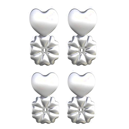 Macsen 2 Pairs Sterling Silver Plated Earring Lifters, Yakimat Adjustable Hypoallergenic Secure Earring Lifts Earring Backs Ear Lobe Lifter Earring Accessories