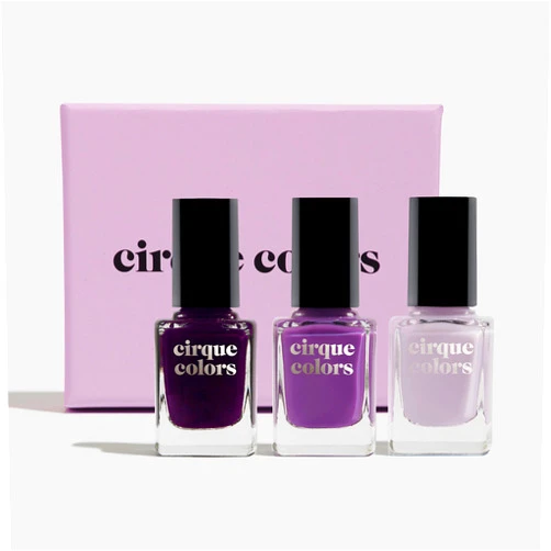 Cirque Colors Amethyst Nail Art Set - 3-Piece Purple Jelly Nail Polish Set - Easy Gemstone Design - No Tools Required - 0.37 Fl Oz (11 mL) Each - Vegan & Cruelty-Free