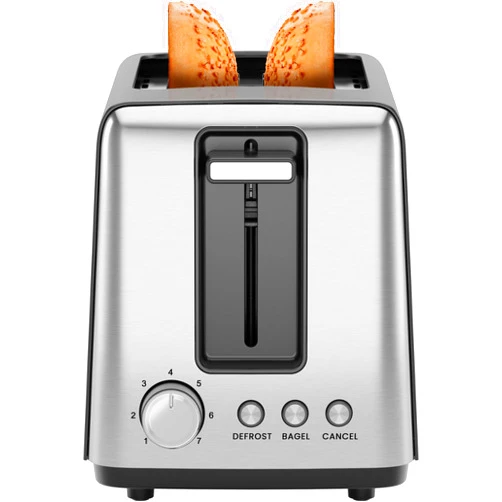 Chefman 2 Slice Toaster, 7 Shade Settings, Removable Crumb Tray, Thick Bread and Bagel Toaster with Defrost and Cancel Buttons – Black