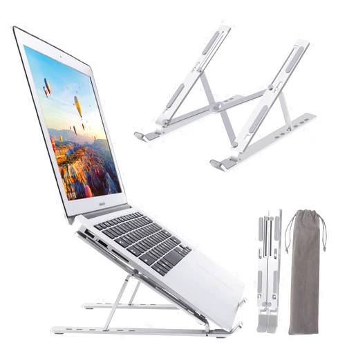 YOSHINE Adjustable Laptop Stand, Computer Stand for Laptop, Portable Laptop Holder, Foldable Notebook Stand, Desktop Ergonomic Laptop Riser for All Laptops and Notebooks Up to 15 inch