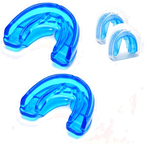Coolrunner Double Braces Mouth Guard, Sports Athletic Mouth Guards Youth Mouthguard for Upper and Lower Teeth Protection Required for Youth, Teenager and Adults (Blue)