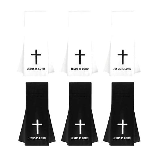 STSTECH 6 Pcs Christian Cross Football Towel,Cotton Quarterback QB Sports Towel with Hook and Loop Closure,Bible Cross Design for Football,Gym, Field Training (White and Black)