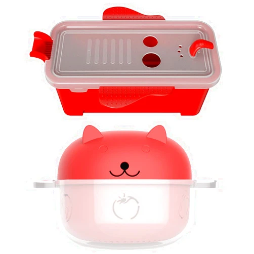 ZYXGOGOGO 2000Milliliters/68OZ Microwave Ramen Bowl, Microwave Pasta Cooker, 2PCS Multipurpose Noodle Bowl Set, Microwave Steamer Bowl for Cooking Food and Vegetables(Red)