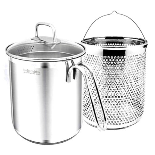 Bella Cuisine NEW Multi-Pot with Pasta Insert 18/10 Stainless Steel Pasta Cooker Steamer Multipots, Pouring Spout, Pouring Glass, 7 inches