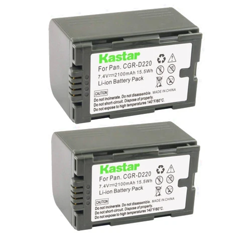 Kastar Battery 2 Pack for Panasonic CGR-D16 D16S CGR-D08 D08S CGR-D14 CGR-D28 D28S, CGR-D120 CGR-D210 CGR-D220 CGR-D320 & Panasonic AG Series, AJ-PCS060G, DZ-MX5000, NV Series, PV Series, VDR-M20