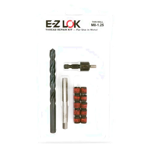 E-Z LOK EZ-310-M8 Thread Repair Kit for Metal Carbon Steel Threaded Inserts M8-1.25 and Installation Tools