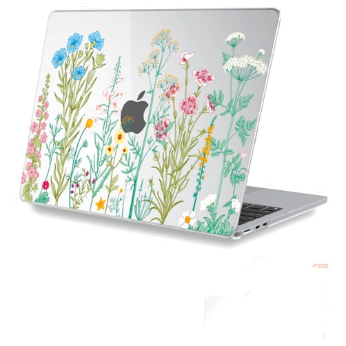 iLeadon [Ultra Thin Armor] Compatible for MacBook Air 13.6 Inch Case M3 M2 2025 2024-2022 Release Model A3113 A2681,[100% Ultra Clear] Plastic Hard Protective Cover+Keyboard Skin,Weeds
