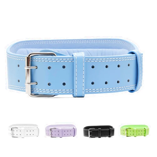 TOUGERJOY Leather Weight Lifting Belt for Women and Girl 4 Inches Padded Lumbar Support Belt for Workout Training with Adjustable Buckle
