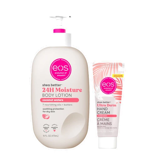 Eos Bundle of eos Shea Better Hand Cream & Body Lotion - Coconut, Natural Shea Butter Hand Lotion and Skin Care, 24 Hour Hydration with Shea Butter & Oil