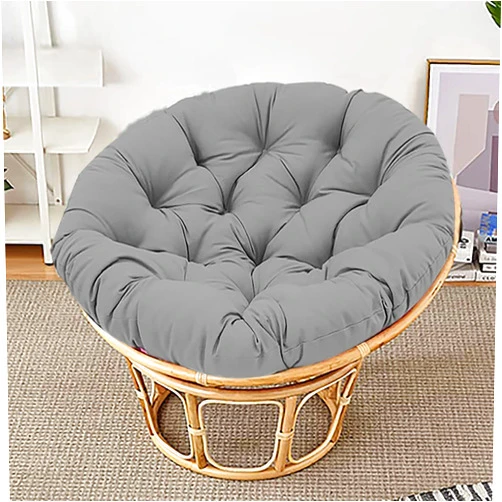 SRHWBF 52 Inch Papasan Cushion Thicken Papasan Chair Pad Rounded Oversized Chair Pad for Home Garden Balcony Terrace, Cushion Only (Gray 52 inch)