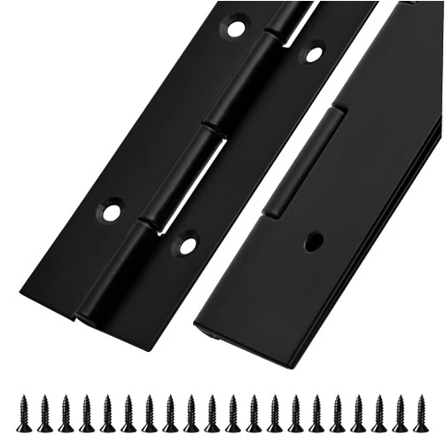 YIFIHGE 2Pack Heavy Duty Piano Hinge 30 Inch Stainless Steel Piano Hinge Black Continuous Hinge with Hole for Cabinets Boat Marine Door Box French Window Woodworking, 0.047