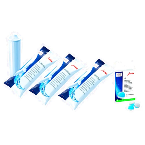 Jura Claris Blue Water Filter Cartridges (x3) and Cleaning Tablets (6 Tabletts) Combo Pack