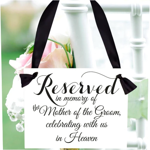 Yumoquee Wedding Memorial Sign in Memory of Parents Celebrating from Heaven Ceremony Seat Banner Mother of The Groom