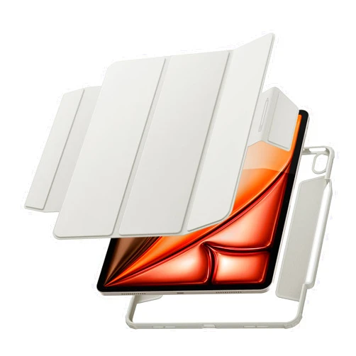 Spigen Air Skin Pro Designed for iPad Air 11 Inch Case (2024), 10.9 Inch 5th/4th generation Case (2022/2020) Detachable Magnetic Cover and Pencil Holder - Gray