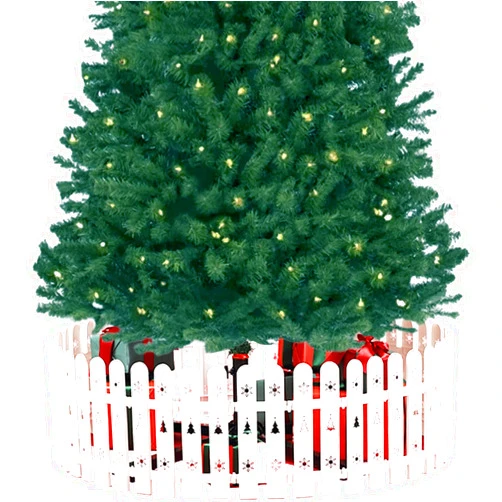 LAIDER HEROS Christmas Tree Fence, 24pcs 11.2”x 13.5” Thicker Garden Fence,Red Garden Fence Suitable for Christmas Tree Wedding Party Decoration Indoor Garden Border Grass Lawn(White)