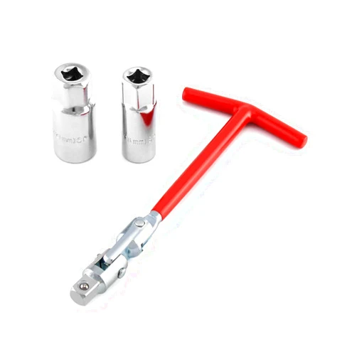 QWORK Spark Plug Socket Wrench, Universal,T-handle, 6mm (5/8