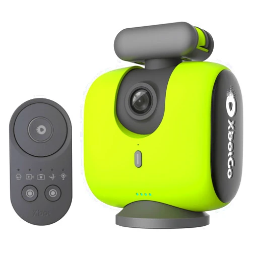 XbotGo Chameleon AI Powered Sports Action Camera, Sports Gimbal Tracking System with Team and Player Tracking, COMS 4K Video, 360° Rotation, 120° FOV, Live Streaming (Lemon Green)