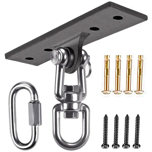 Dolibest Heavy Bag Hanger,Wall Ceiling Mount Hook 360° Rotation Wood Beam Holder Body Weight Strength Training Systems, Aerial Yoga Swing & Hammock, Resistance Band for Wooden Sets(600 LB Capacity)
