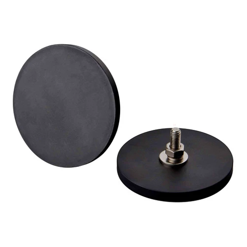 MUTUACTOR 2Pack 105lb Anti-Scratch Neodymium Rubber Coated Magnet for Off-Road Vehicle Lighting,Strong Magnetic Base with M8 Male Thread for Led Working/Signal Lights,Antenna