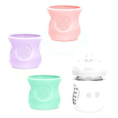 MISSLILI 4 Pack Silicone Sleeves for Avent Natural Glass Baby Bottles, Anti Breakage Baby Bottle Holder, Compatible with Philips Avent Glass Natural Baby Bottle 4 oz, BPA Free