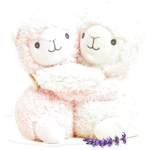 warmies Hugs Duo, Microwavable & Weighted Stuffed Animals, Llama - Heated Stuffed Animal Plushie for Warmth & Comfort - Cute Soft Plush Toys for Adults & Children (Boys, Girls, Babies & Toddlers)