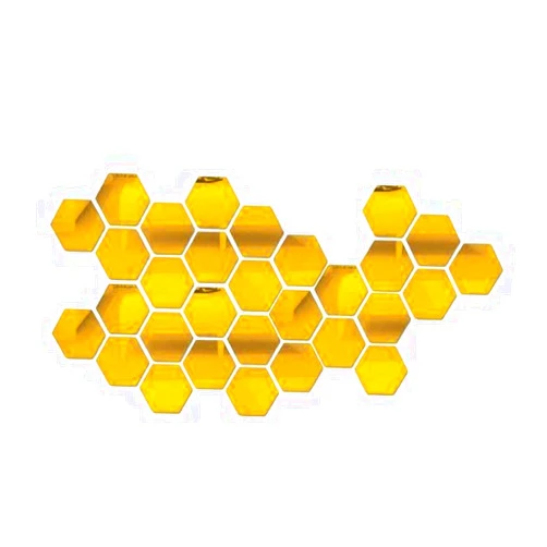 Generic 3X 30PCS Hexagon Mirror Tile Wall Sticker 3D Acrylic Mirror Wall Sticker Decal for Home Living Room Bedroom
