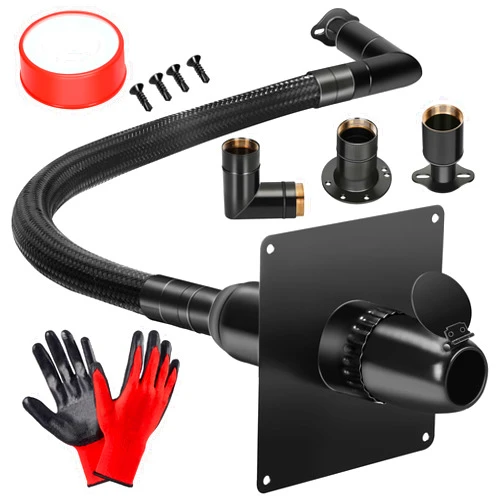 Mokemok 2025 Upgrade Generator Exhaust Extension Silencer Kit with Two Universal Adapters,Threaded Connector, Rain Cap and 90° Elbow–Leakproof, Weatherproof & Flexible Muffler Upgrade for Portable Generators