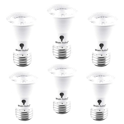 Bluex Bulbs 6 Pack PAR16 LED Bulb Long Neck 7W 75 Watt Equivalent 500 Lumens E26 3000K Warm White Dimmable Bright LED Track Lighting Bulbs Mini Light Bulbs, Short Light Bulbs, Flood Light PAR16 LED Spotlight Bulb
